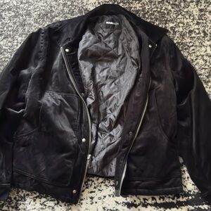 Fashion Nova Black and Gray Bomber Jacket